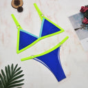 Chic Two-Piece Bikini Set with Gold Accents and Triangle Cups