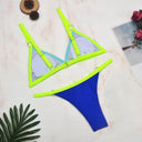 Chic Two-Piece Bikini Set with Gold Accents and Triangle Cups