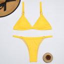 Chic Two-Piece Bikini Set with Gold Accents and Triangle Cups