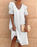 Chic V-Neck Shift Dress for Everyday Style