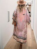 Chic Floral Print Kimono Wrap