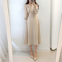 Chic A-Line Dress with Puff Sleeves