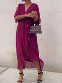 Chic V-Neck Chiffon Dress for Any Occasion