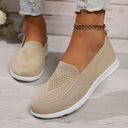 Chic Solid Color Knit Sneakers for Women