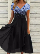 Chic Women's V-Neck Evening Gown