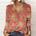 Ethno-Style Printed Blouse for Chic Fashion