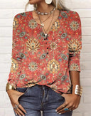 Ethno-Style Printed Blouse for Chic Fashion