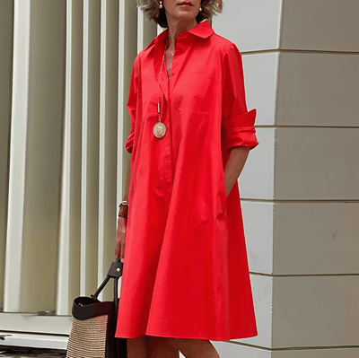 Chic 3/4 Sleeve Shirt Dress