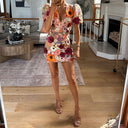 Chic Floral Mini Dress with Statement Puff Sleeves