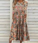 Vintage Chic Floral Midi Dress for Women
