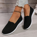 Chic Solid Color Knit Sneakers for Women