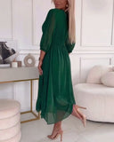 Chic Heart Neckline Solid Color Dress