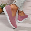 Chic Solid Color Knit Sneakers for Women