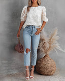 Trendy Puff-Sleeved Chiffon Top