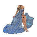 Sequined Slit Dress with Tube Top Elegance