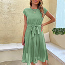 Mint Green Pleated Dress for Effortless Style