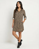 Leopard Print Dress with Stylish Split Hem