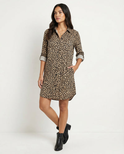 Leopard Print Dress with Stylish Split Hem