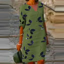 Chic Leaf Print Women's Summer Dress