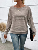 Chic Batwing Sleeve Blouse with Round Neck