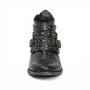 Vintage-Inspired Chain Accent Ankle Boots