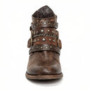 Vintage-Inspired Chain Accent Ankle Boots