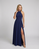 Chic High Neck Maxi Dress with Side Slits