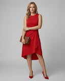 Chic Women's Asymmetrical Wrap Dress with Gatherings