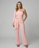 Chic Women's Jumpsuit with Bow Belt & Eye-catching Accents