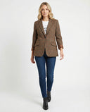 Chic Checked Blazer with Stylish Lapels