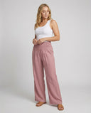 Women's Relaxed Fit Linen Pants with Elastic Waist