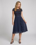Chic Sheer Short-Sleeve Dress