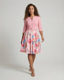 Floral A-Line Dress with Stylish Belt