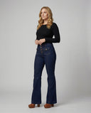 Stylish High-Waist Flared Jeans for Women