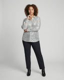Chic Sequin-Embellished Sheer Blouse for Women