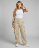 Women's Adjustable Waist Cargo Pants with Side Pockets