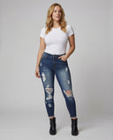 High-Waisted Women's Destroyed Jeans for Trendy Style