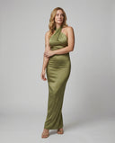 Chic Asymmetrical Halter Neck Evening Dress for Women
