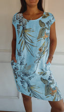 Chic Round Neckline Midi Dress