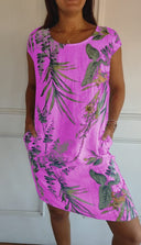 Chic Round Neckline Midi Dress