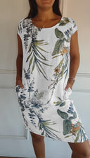 Chic Round Neckline Midi Dress