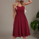 Chic Summer Midi Dress in Flowing Fabric