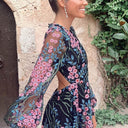 Chic Vintage Floral Backless Maxi Dress