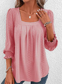Square Neck Cotton Blouse for Effortless Style