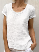 Retro-Inspired Vintage Rounded Hem T-Shirt