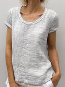Retro-Inspired Vintage Rounded Hem T-Shirt