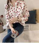 Cherry Print Women's Blouse for Chic Style