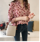 Cherry Print Women's Blouse for Chic Style