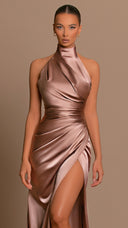 Chic Women's Long Stand-Up Collar Dress