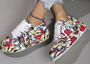 Trendy Women's Graffiti Print Sneakers
